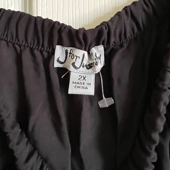 J for justify black with red embroidered roses hi low dress - Picture 8 of 8